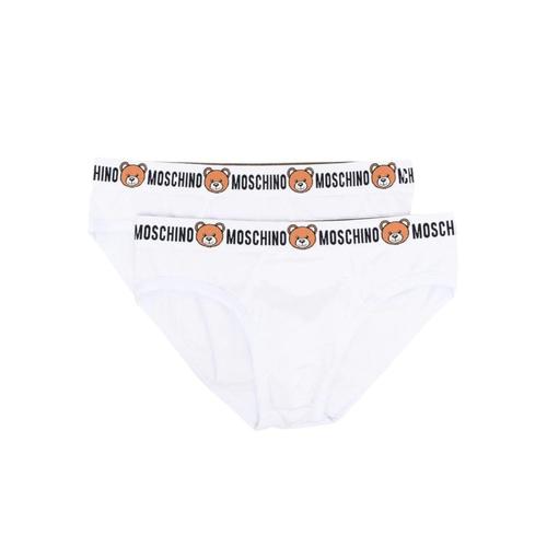 Moschino Underwear Lot De 2 Slips Avec Bande Logo Teddy Blanche