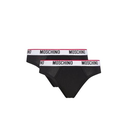 Moschino Underwear Lot De 2 Slips Avec Bande Logo Noire All-Over