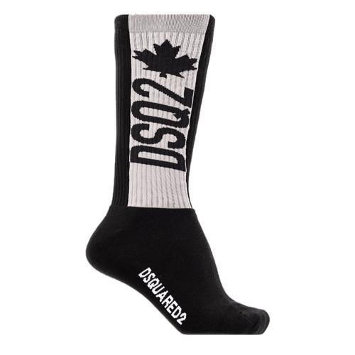 Chaussettes Éponge Dsquared2 Avec Logo Gris Noir