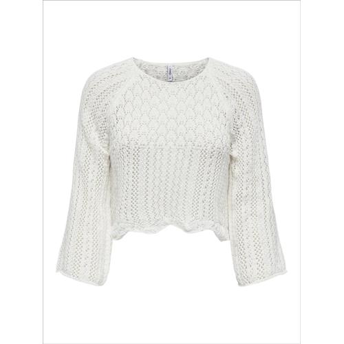 Pull Au Crochet Only Crème À Manches 3/4