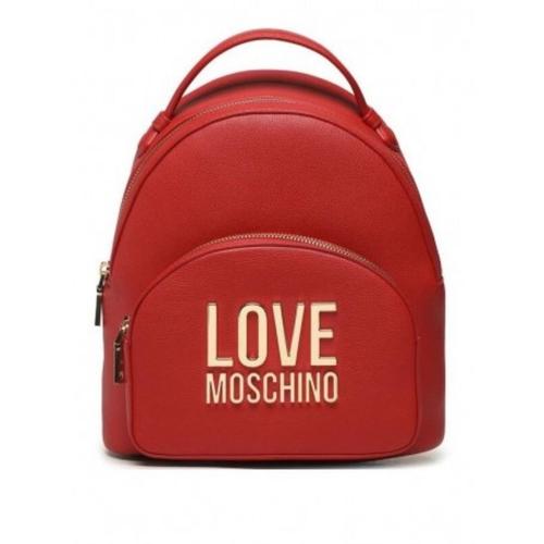 Sac à dos Moschino Love en éco-cuir texturé avec poche rouge