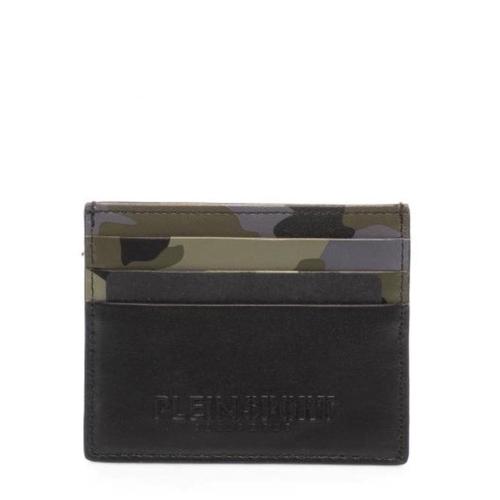 PHILIPP PLEIN SPORT Porte-cartes en cuir avec détail camouflage noir