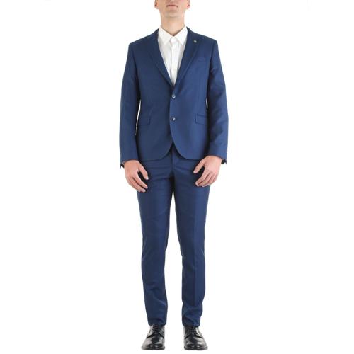 Manuel Ritz Élégant Costume Veste Droite Et Pantalon Bleu