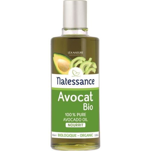 Natessance Huile D'Avocat Bio - 100 Ml - 100% Pure - Nourrit - Visage. Cou. Mains Et Corps 