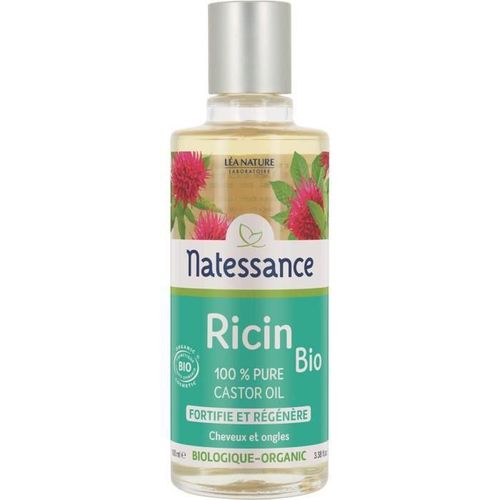 Natessance Huile De Ricin Bio - 100 Ml - 100% Pure - Adoucissant. Eclaircissant. Purifiant 