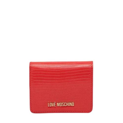 Portefeuille Moschino Love en simili cuir rouge effet crocodile