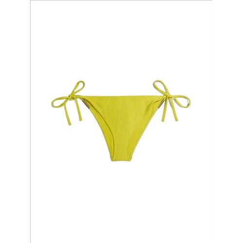 Calvin Klein Beachwear - Bas De Bikini Côtelé Jaune