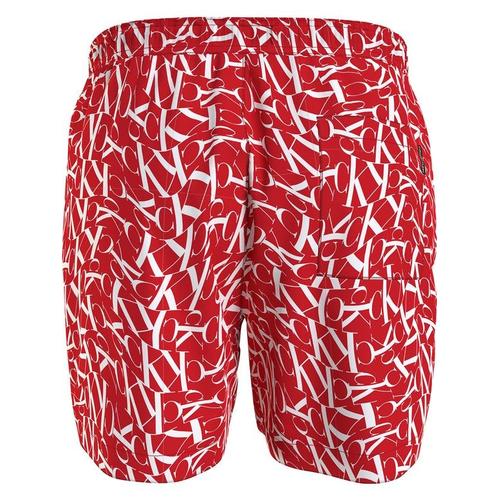 Calvin Klein Beachwear - Boxer De Bain Avec Logo Rouge Et Blanc Sur L'ensemble