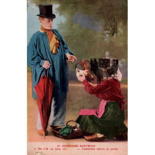 N°763 W -Cpa Costumes Sarthois