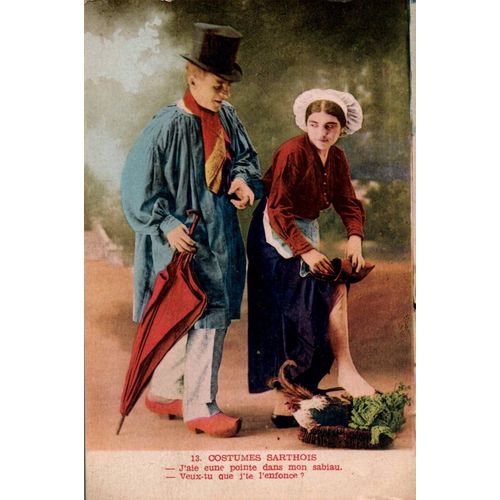 N°761 W -Cpa Costumes Sarthois