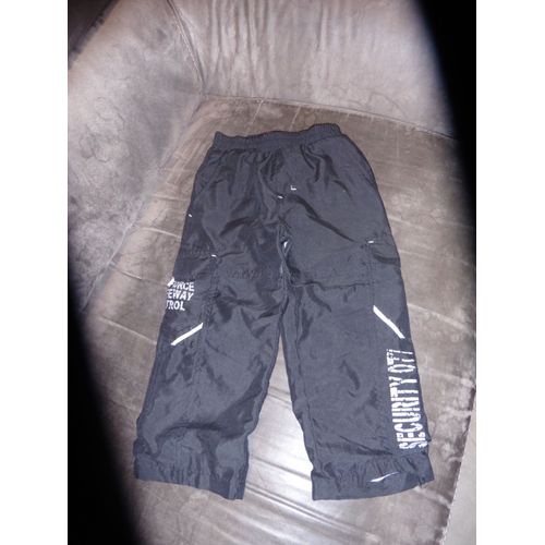 Pantalon Toile Parachute Doublé 4 Ans Noir