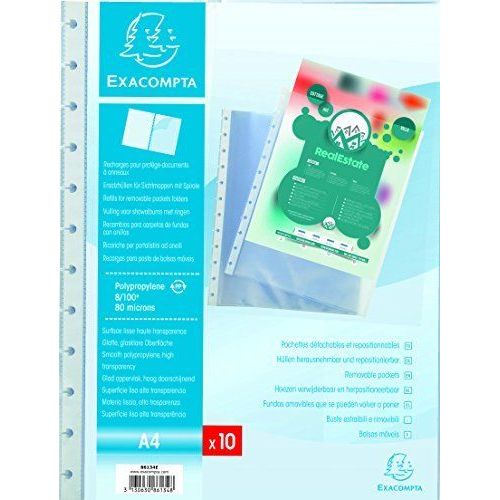Recharge 20 Pochettes Pour Reliure A Anneaux Detachable Polypropylene - A4