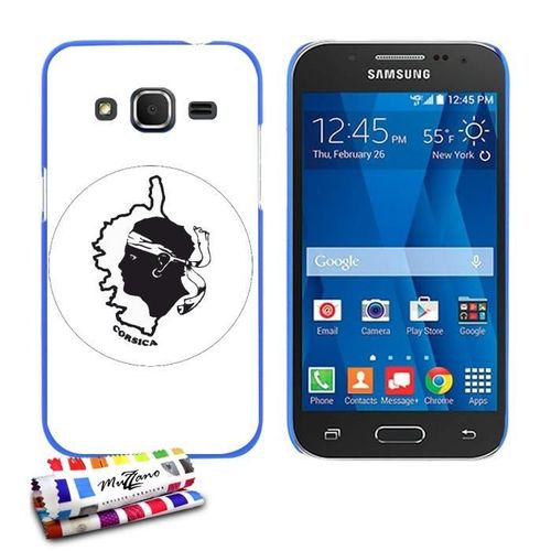 Coque Case Samsung Galaxy Core Prime " Corse " Silicone Bleu Rigide (Tpu)