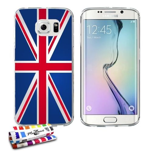 Coque Case Samsung Galaxy S6 Edge " Drapeau Angleterre " Silicone Gris Souple (Tpu)