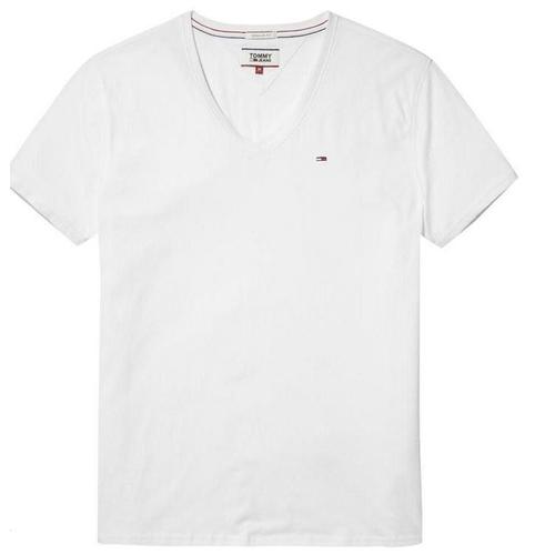 Tommy Jeans T-Shirt Homme Blanc Original Jersey Tee V Neck
