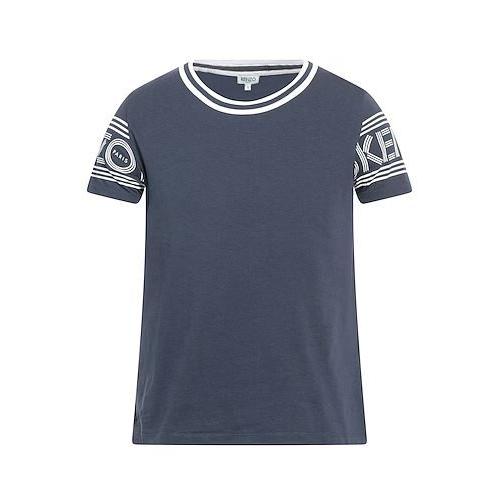 Kenzo T-Shirt Femme Marine Logo Kenzo Sur Les Manches