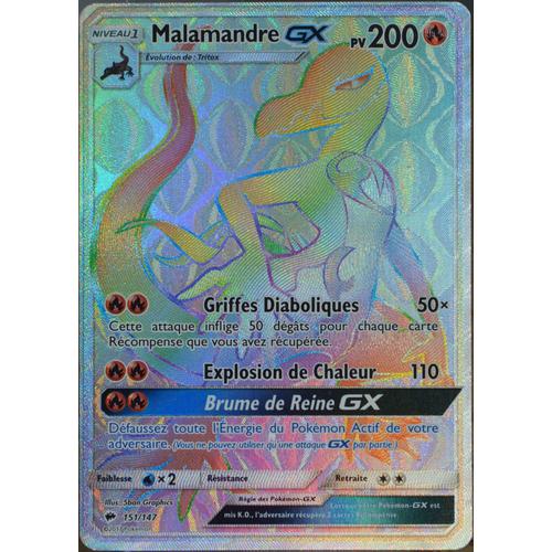 Carte Pokémon 151/147 Malamandre Gx Sl3 - Soleil Et Lune - Ombres Ardentes Neuf Fr