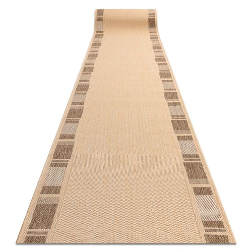 80x200 Cm Tapis De Couloir Sizal Floorlux Modèle 20195 Mais / Café 80 Cm