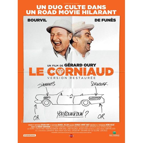 Le Corniaud - Véritable Affiche De Cinéma Pliée - Format 40x60 Cm - De Gérard Oury Avec Louis De Funès, Bourvil, Jacques Ary, Jose Luis De Villalonga, Guy Grosso, Michel Modo - 1965 Réédition 2015