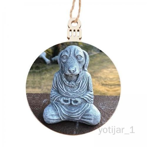 3 Décoratif Résine Bouddha En Méditation Chien Voiture Pendentif, Dharma Dhyana Suspendus Ornement, Bonne Chance - 02