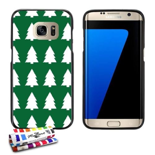 Coque Case Samsung Galaxy S7 Edge " Sapin " Silicone Noir Souple (Tpu)