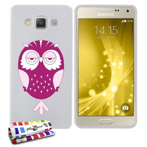 Coque Case Samsung Galaxy A5 (2015) " Hibou Rose " Silicone Transparent Souple (Tpu)