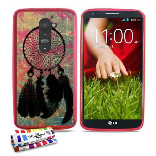 Coque Case Lg G2 " Attrape-Reves " Silicone Rose Souple (Tpu)