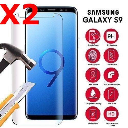X2 Vitre De Protection Pour Samsung Galaxy S9 Plus Ecran Film Verre Trempé Incurvé Haute Résistance Anti Choc X2 Couleur