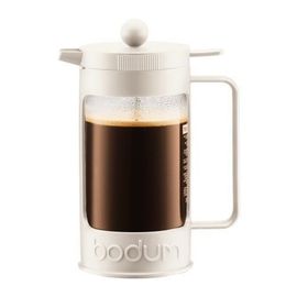 Bodum 11376-913 Bean Cafetière À  Piston Avec 8 Tasses Verre Blanc 1,0 L