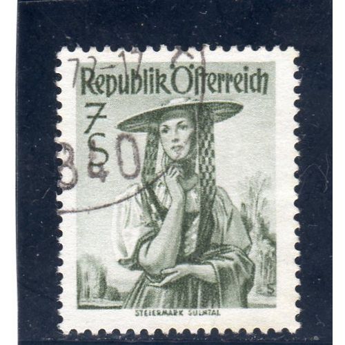 Timbre-Poste DAutriche (Costume Régional : Styrie)