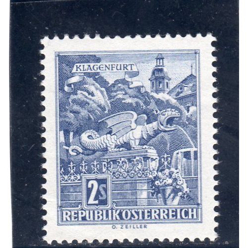 Timbre-Poste DAutriche (Fontaine Du Dragon À Klagenfurt)