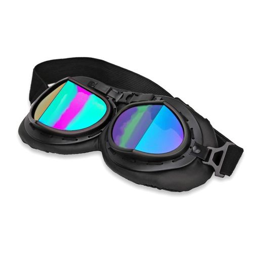 Lunettes À Verres Angulaires Teintés Irisés Multicolore - Style Rétro Vintage Biker / Moto / Scooter / Harley / Vespa - Cosplay Steampunk Anime Manga Western Aviateur / Pilote Bombardier Chasseur