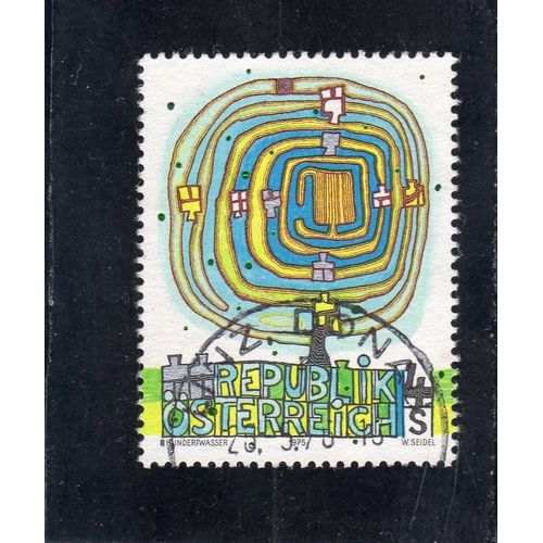 Timbre-Poste DAutriche (Tableau De Friedensreich Hundertwasser)