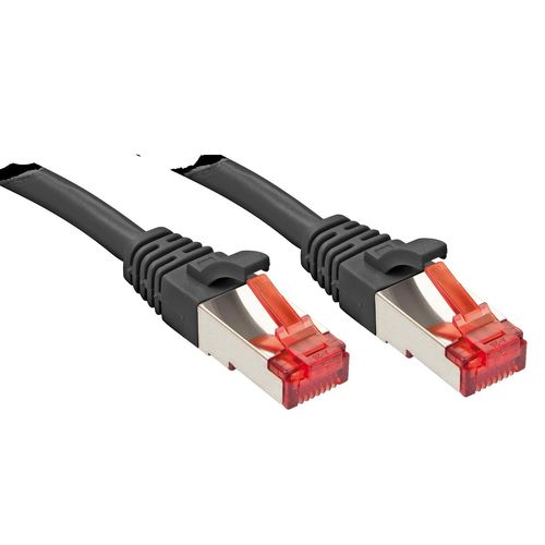 Lindy - Cordon de raccordement - RJ-45 (M) pour RJ-45 (M) - 30 cm - SFTP, PiMF - CAT 6 - IEEE 802.3af/IEEE 802.3at - moulé, sans crochet, bloqué - noir