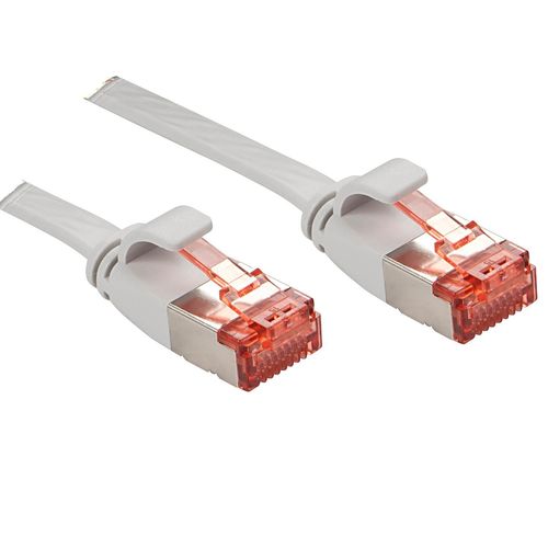 Lindy - Cordon de raccordement - RJ-45 (M) pour RJ-45 (M) - 10 m - U / FTP (Paire torsadée blindée) - CAT 6 - sans crochet, plat - gris