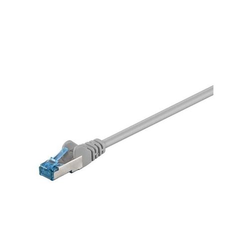 goobay - Cordon de raccordement - RJ-45 (M) pour RJ-45 (M) - 50 m - SFTP, PiMF - CAT 6a - sans halogène, moulé, rond, sans crochet, bloqué - gris