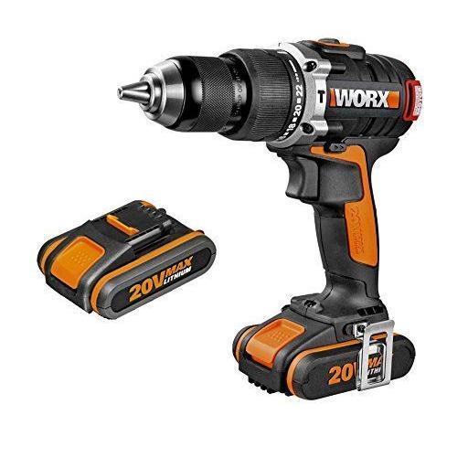 Worx WX373-Perceuse à percussion-20 V 2,0Ah-2 batteries Li-Ion