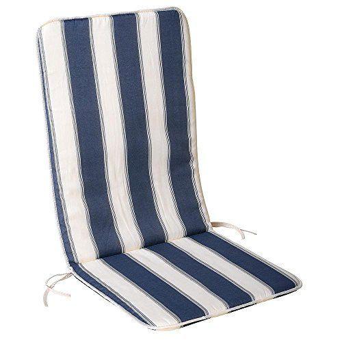 Saturnia 8097500 Coussin pour fauteuil pliant 110 x 48 x 2,5 cm Bleu/Blanc