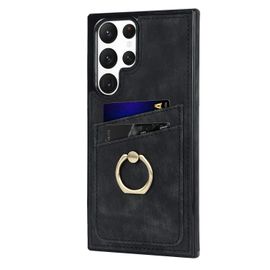 Coque En Cuir Avec Porte-Cartes Et Anneau Pour Samsung Galaxy S21 Fe S22 S20 Plus Note 20 Ultra A53 A52s A22 5g