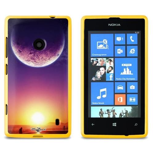 Coque Case Nokia Lumia 520 525 " Crepuscule " Silicone Jaune Souple (Tpu)