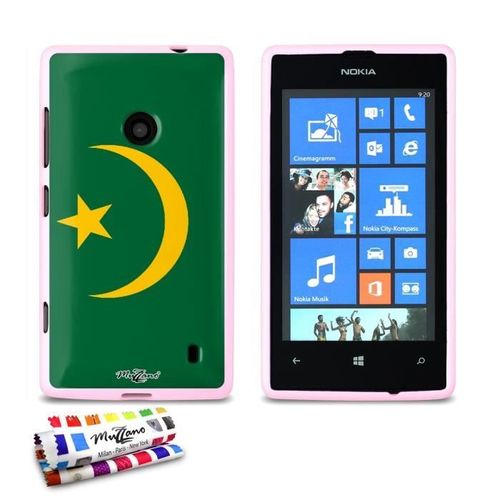Coque Case Nokia Lumia 520 525 " Drapeau Mauritanie " Silicone Rose Souple (Tpu)