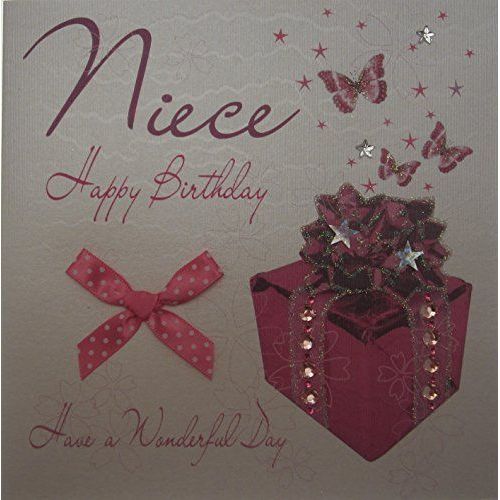 White Cotton Cards Carte Faite Main Inscription Nice Motif Cadeaux Rose