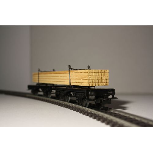 Wagon "Trucks Jumelés Chargés De Bois Longs" Märklin Ho Référence 4512-Marklin-Marklin