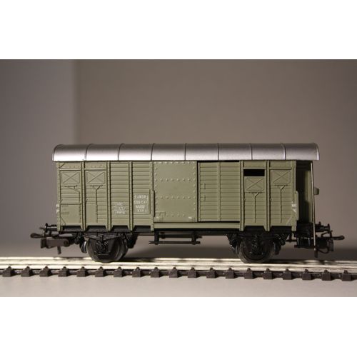 Wagon Couvert Avec Guérite, Vert, Toit Gris Argent, Märklin Ho Référence 4605-Marklin