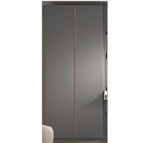 Armoire 2 Portes Longues 114,1 X 57,5 Mélaminé Ardoise Poignée New Perfil Hauteur 240 Cm