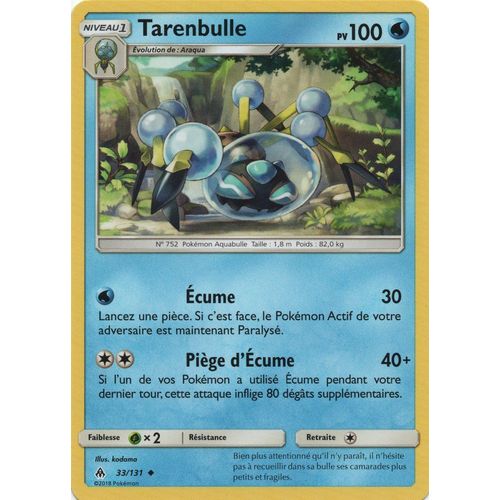 Carte Francaise Tarenbulle 33/131 Lumière Interdite Pokemon