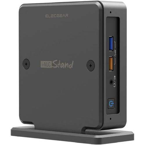 iNUC-K Support Vertical pour Intel NUC Mini PC, Aluminium VESA Stand de Radiateur de Boîtier Ordinateur de Bureau, Compatible avec l'édition Mince du kit Barebone d'Intel NUC 10, 8, 7, 6