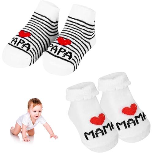 Chaussettes Antidérapantes Bébé, Chaussettes Drôles Bebe Antidérapant Chausson,Offre Une Prise En Main Sûre, Pour Les Bébé De 0-6 Mois, Cadeaux Pour Naissance Garçon Fille(2pcs)