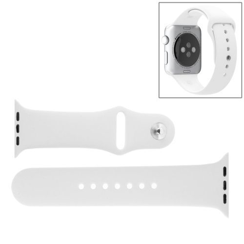 Apple Watch Sport 42mm Bracelet Silicone Sport Haute Qualite Blanc