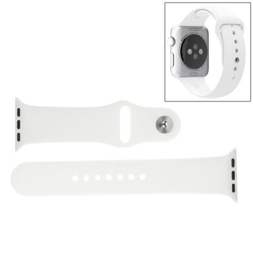 Apple Watch Sport 42mm Bracelet Silicone Sport Haute Qualite Blanc
